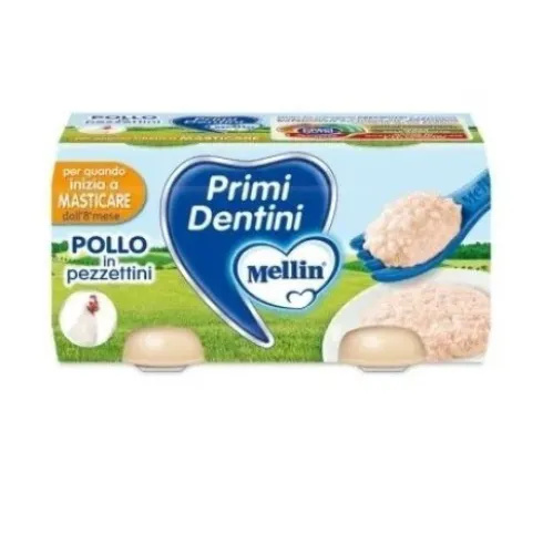 Mellin Primi Dentini Alimento Bambini Pollo 2x80g
