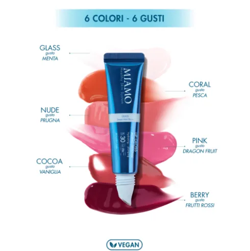 Miamo Lip Gloss Aging Defense SPF30 - Nuance Pink - Gloss idratante e volumizzante labbra - 15 ml