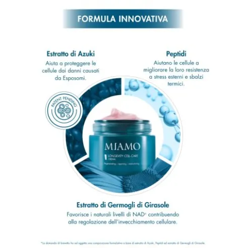 Miamo Longevity Cell Care Light Velvet Cream Refill - Ricarica crema viso antietà rigenerante per pelle normale e grassa - 50 ml