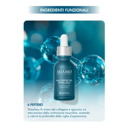 Miamo Protocollo Lift&Aox - Multi peptide 30 ml + Glutathione GF5 10 ml + Epigenage shot 1 ml - Ideale per rughe d'espressione e colorito spento