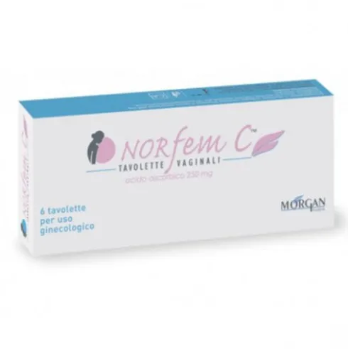 Morgan Srl Norfem C 250mg Tavolette Vaginali per Ripristino pH - 6 Pz