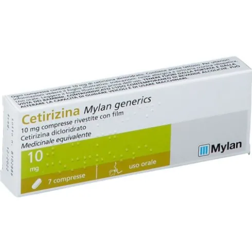 Mylan Cetirizina Generics 10mg, 7 Compresse Rivestite con Film, Antistaminico
