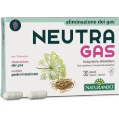 Naturando Neutragas Integratore Alimentare per Gonfiore Addominale 30 Capsule