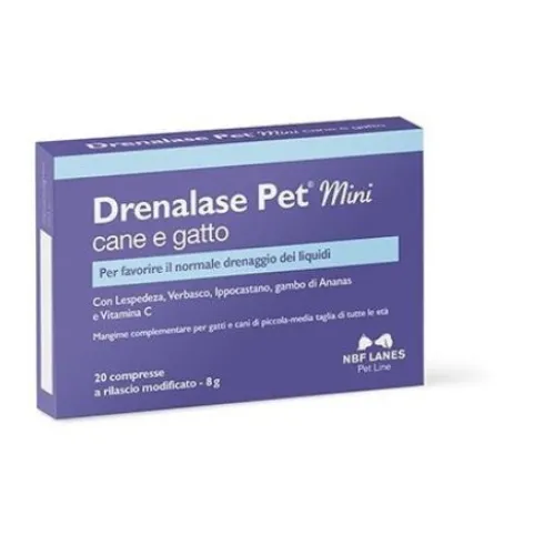 N.b.f. Lanes Drenalase Pet Mini Integratore Drenante Cani Gatti 20 Compresse