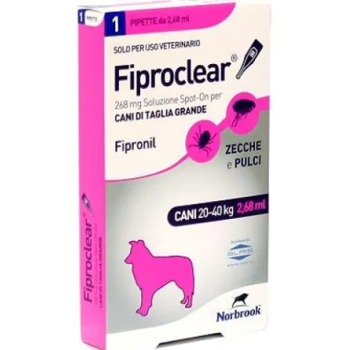 Norbrook Fiproclear Spot-On Antiparassitario Cani 1 Pipetta 268mg