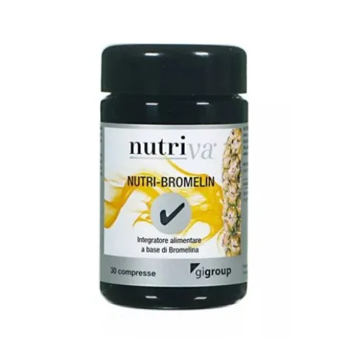 Nutriva Nutri-Bromelin Integratore Alimentare per Digestione e Microcircolo 30 Compresse