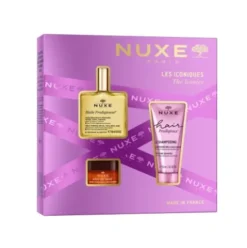Nuxe Cofanetto di Natale 2025 Gli iconici - Olio prodigioso 50 ml + Shampoo 50 ml + Balsamo labbra al miele 15 g