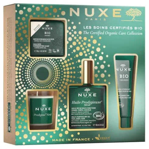 Nuxe Cofanetto di Natale Neroli Bio - Olio prodigioso Neroli + Fluido correttore idratante + Sapone delicato + Candela per ambienti