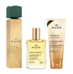 Nuxe Cofanetto Natale 2023 Cracker Huile Prodigieuse - Olio prodigioso secco 30 ml + olio doccia prodigioso 100 ml
