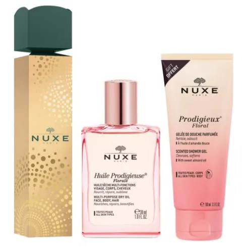Nuxe Cofanetto Natale Cracker Huile Prodigieuse Florale - Olio prodigioso floreale 30 ml + olio doccia floreale 100 ml