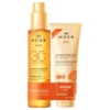Nuxe Sun Duo Olio Solare Abbronzante SPF 30 + Latte Doposole - Protezione solare anti-età 150 ml + Latte doposole rinfrescante 100 ml