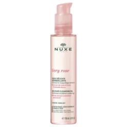 Nuxe Very Rose Olio Struccante Delicato - Struccante viso e occhi anche per trucco waterproof - 150 ml