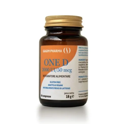 One D - Integratore Vitamina D3 per ossa e sistema immunitario - 60 Compresse
