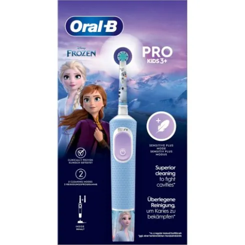 Oral-B Kids Frozen Spazzolino Elettrico Ricaricabile con 2 Testine e Adesivi