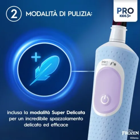 Oral-B Kids Frozen Spazzolino Elettrico Ricaricabile con 2 Testine e Adesivi