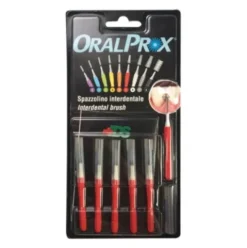 Oralprox Scovolini Interdentali Misura 5 Rosso Spazzolino Interdentale 6 Pezzi