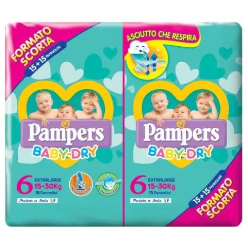 PAMPERS B/D DUO DWCT XL 30pz 6