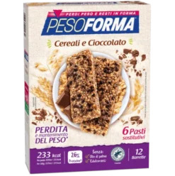 Pesoforma Barrette Cereali e Cioccolato - Barrette sostitutive del pasto per perdere peso - 6 barrette
