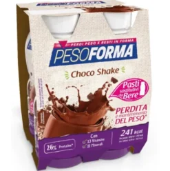 Pesoforma Choco Shake Pasto Sostitutivo - Pasto da bere per la perdita e il mantenimento del peso - 4 x 236 ml