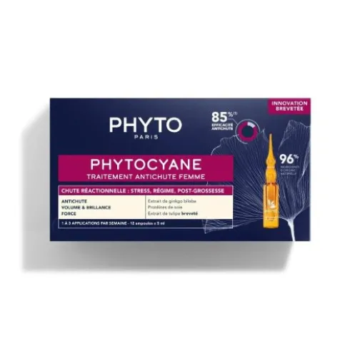 Phytocyane Fiale Anticaduta Temporanea Donna - Trattamento per la caduta stagionale dei capelli - 12 fiale - 1 mese di trattamento