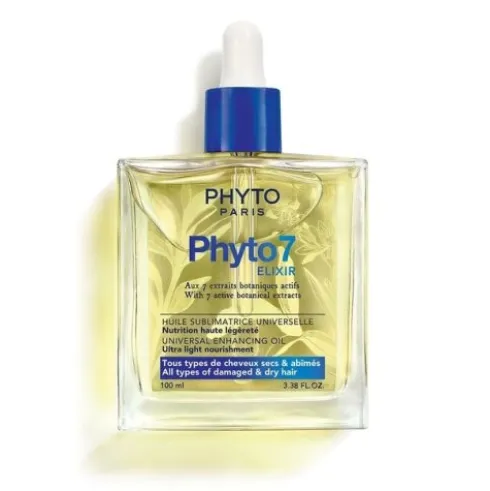 Phyto 7 Elixir Olio Sublimante Universale - Olio nutriente per capelli danneggiati e secchi - 100 ml