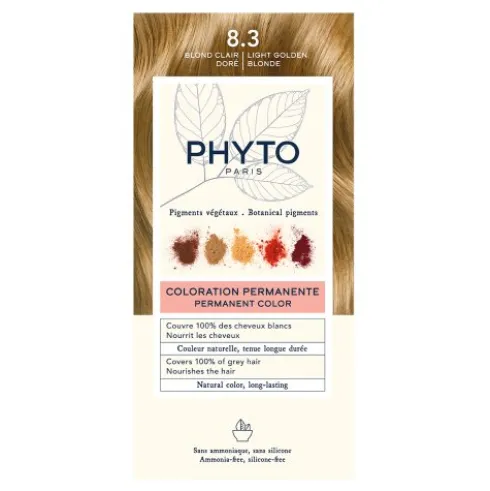 Phyto Phytocolor Colorazione Permanente Tinta Numero 8.3 - Tintura capelli colore biondo chiaro dorato