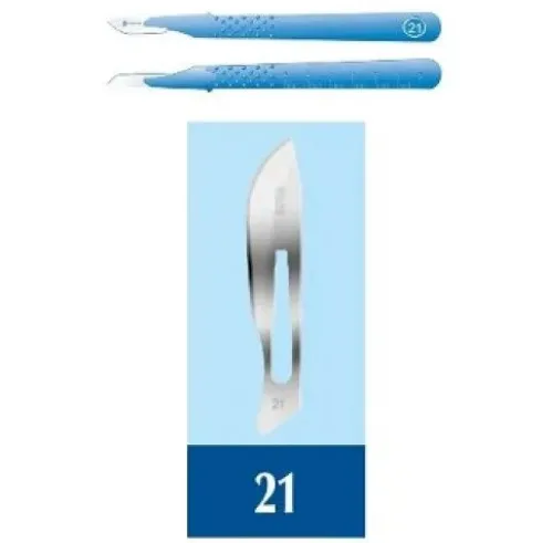 Pic Bisturi Sterile Monouso Misura 21 in Acciaio Inox Singolo
