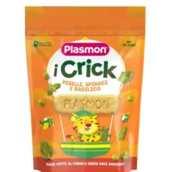 Plasmon Crick Spinaci e Piselli Biscotti per Bambini 100g