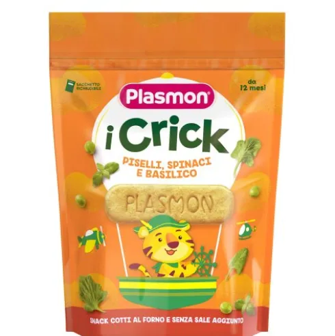 Plasmon Crick Spinaci e Piselli Biscotti per Bambini 100g