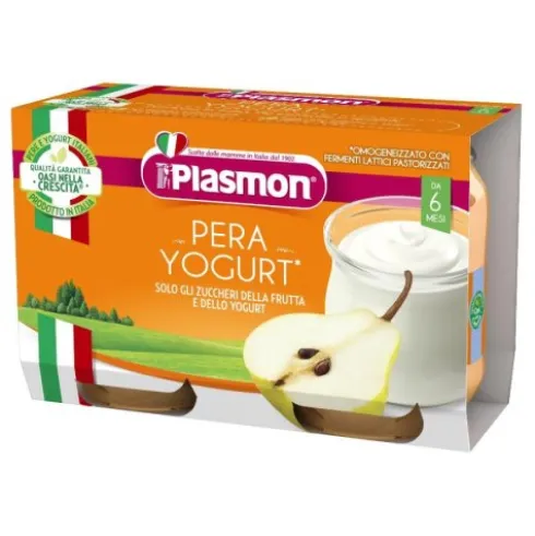 Plasmon Omogeneizzato Yogurt e Pera Merenda per Bambini 2 x 120g