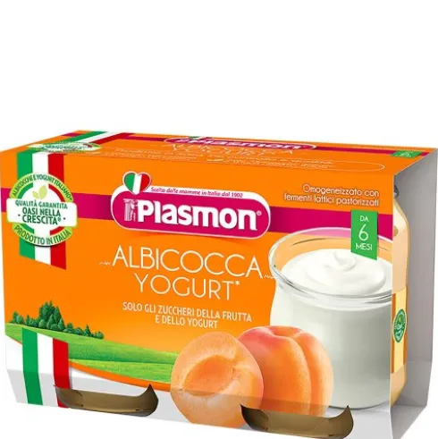 Plasmon Omogeneizzato Yogurt Albicocca Merenda per Bambini 2x120g