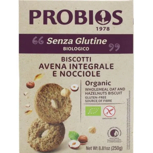 Probios Biscotti di Avena e Nocciole Senza Glutine 250g
