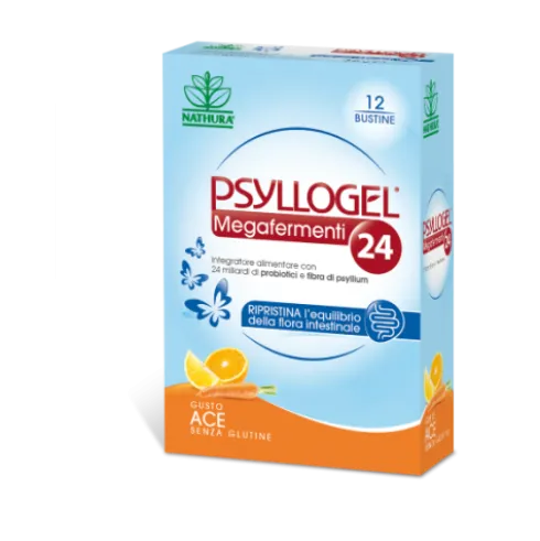PSYLLOGEL Megafermenti 24 - Integratore per l'equilibrio della flora intestinale - 12 bustine