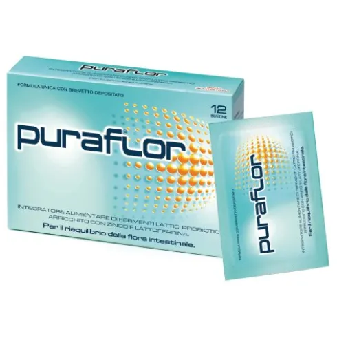 Puraflor - Integratore a base di fermenti lattici probiotici - 12 bustine