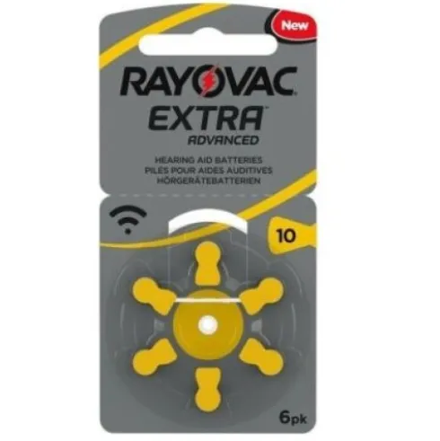 Rayovac Batterie Zinco Aria Modello 10 per Apparecchi Acustici - 6 pezzi