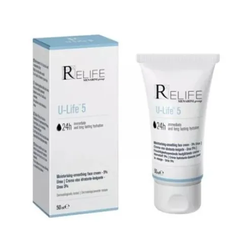 Relife U-Life 5 Crema viso idratante levigante con urea e acido glicolico 50ml