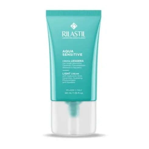 Rilastil Aqua Sensitive Crema Leggera - Crema viso idratante per pelli normali e miste - 40 ml