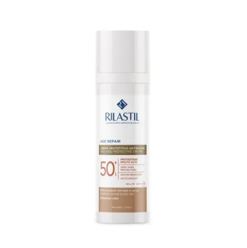 Rilastil Sun System Age Repair Color Crema Antirughe SPF50+ - Crema solare viso antietà colorata - 50 ml