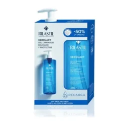 Rilastil Xerolact Gel Detergente + ricarica - Detergente per pelle secca e molto secca - Confezione con flacone da 750 ml + refill 750 ml