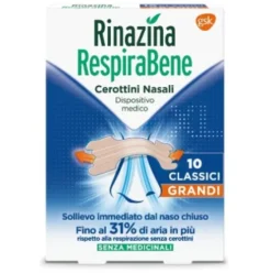 Rinazina Respirabene Cerotto Nasale Classico Adulti Formato Grande 10 cerotti