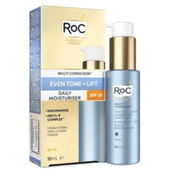 Roc Multi Correxion Even Tone + Lift Idratante Quotidiano Viso SPF30 - Trattamento da giorno illuminante e uniformante - 50 ml