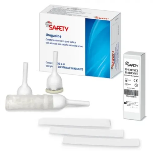 Safety Catetere Uroguaina Esterno 35mm con Strisce, per Incontinenza - 30 Pezzi