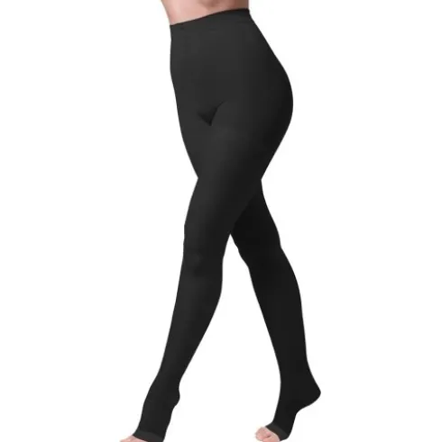 Sanagens Open AT Collant Compressione Graduata 70 Den 12mmHg Nero Taglia 5