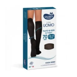 Sauber Calze Compressione Uomo 140D Cotone Nero