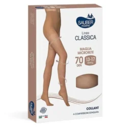 Sauber Classico Collant 70 Denari Maglia Microrete Marrone Bruciato Taglia 4