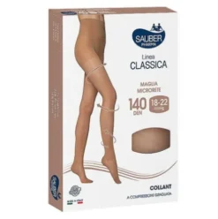 Sauber Collant 140 Denari Maglia Microrete Castagna Taglia 4 Linea Classica