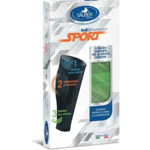 Sauber Gambale Sport Unisex Verde Fluo Taglia M a Compressione
