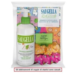 Saugella Bundle Detergente Intimo You Fresh + elastici dell'amicizia - Detergente intimo quotidiano da donna - 200 ml + 3 elastici per capelli