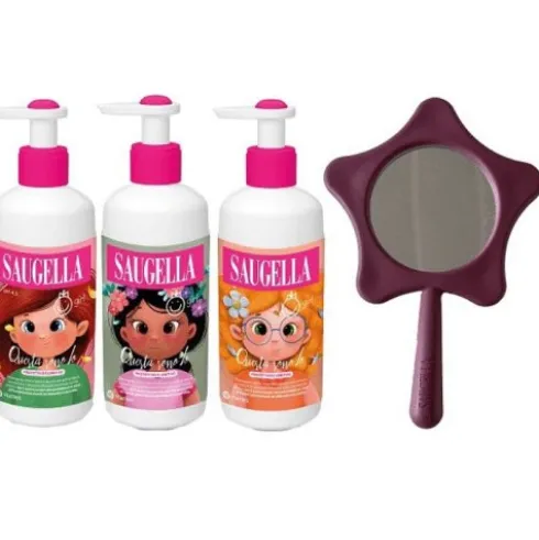 Saugella Questa Sono Io Bundle Girl Detergente con Gadget - Detergente intimo 200 ml + Specchio omaggio