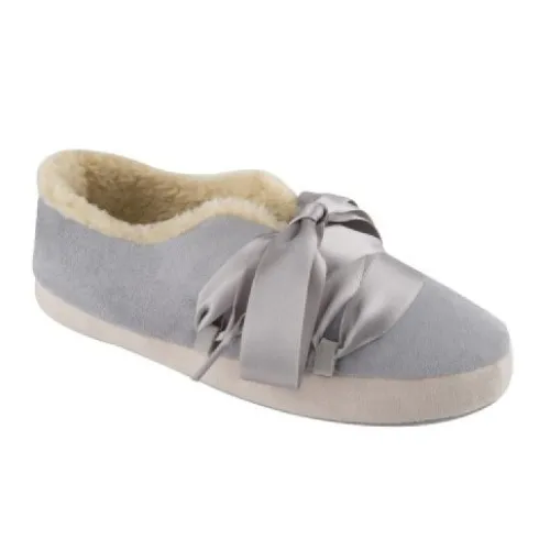 Scholl's Frou Frou Pantofole Microfibra Grigio/Crema Misura 38 con Memory Cushion
